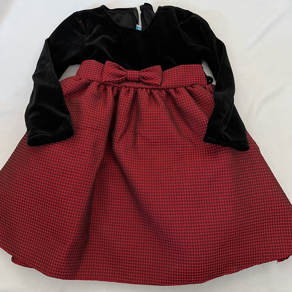 Girls dress, red and black